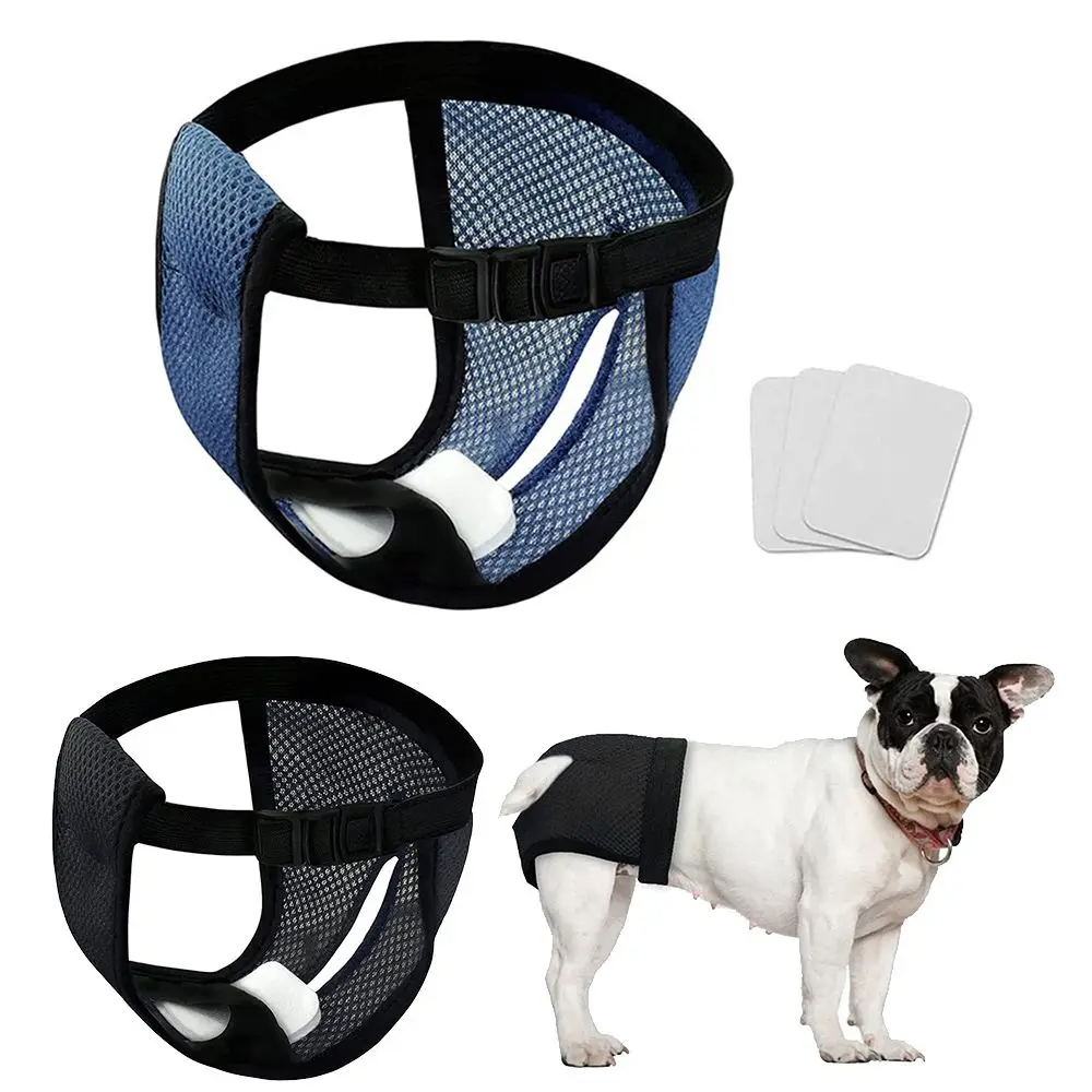 Dog Diapers Sanitary Wraps Menstruation Diapers Dog Panties Breathable Mesh with 3 Replace Washable Reusable