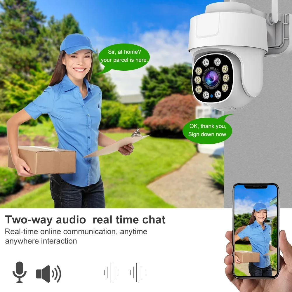 ANSVICAM 5MP Wifi PTZ Camera Outdoor 10X Zoom Security IP Camera Color Night Vis