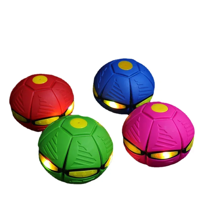 Kids Outdoor Fun Toys for Boys Girls Flying Saucer Ball Magic Deformation UFO with NO Led Light Flying Toys Decompression Gift 2