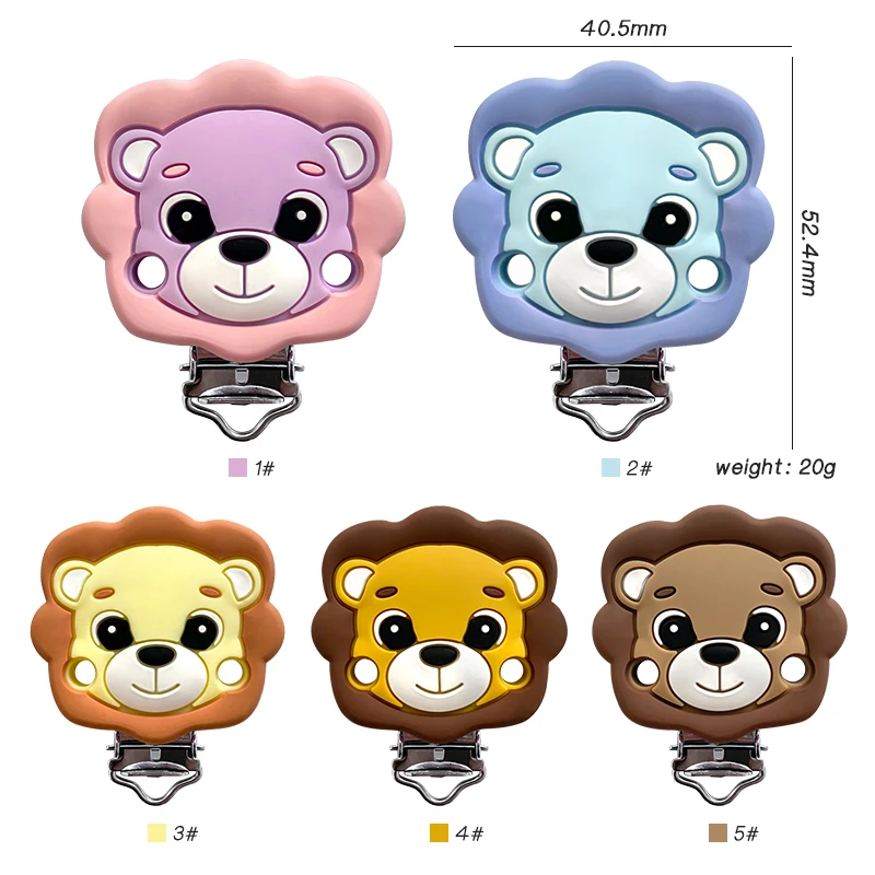 Pacifier Clips Teething Toys Silicone Teething Toys Baby Teething Toys 3/10pcs Lion Silicone Pacifier Clips DIY Baby Teething Necklace Dummy Holder Teether