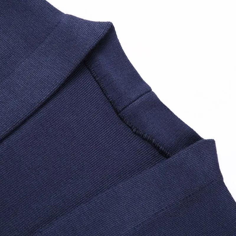 Autumn and Winter Men's V-neck New Patchwork Pocket Solid Color Loose Fashion Casual Sweater Knitted Long Sleeved Cardigan