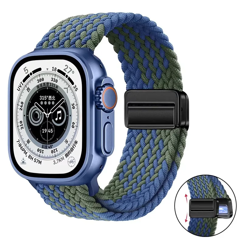 Breathable Nylon Braided Strap for Apple Watch - Adjustable Wristband