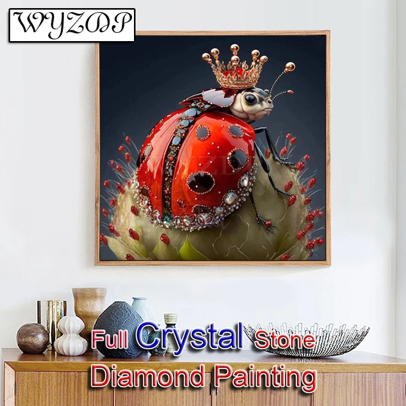 

5D Diy 100%Crystal Diamond Painting Colorful ladybug Square Mosaic Embroidery Cross Stitch Diamond Art Crystal Home Docer 231231