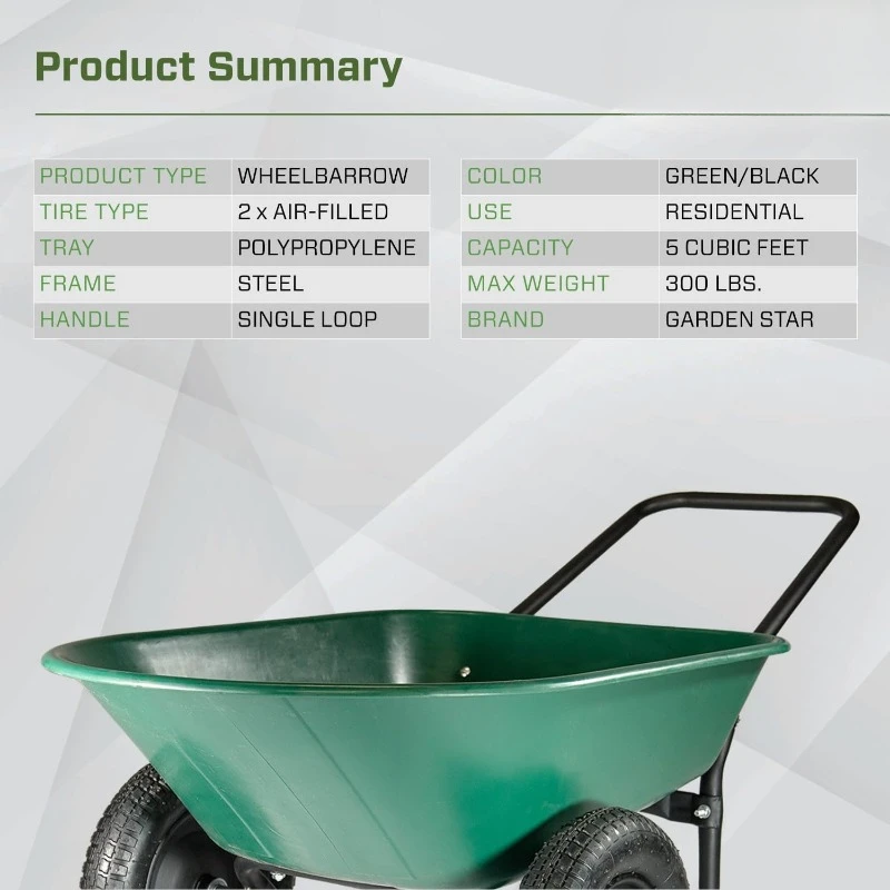 The Original Yard Rover Dual-Wheel Home Garden Wheelbarrow Cart