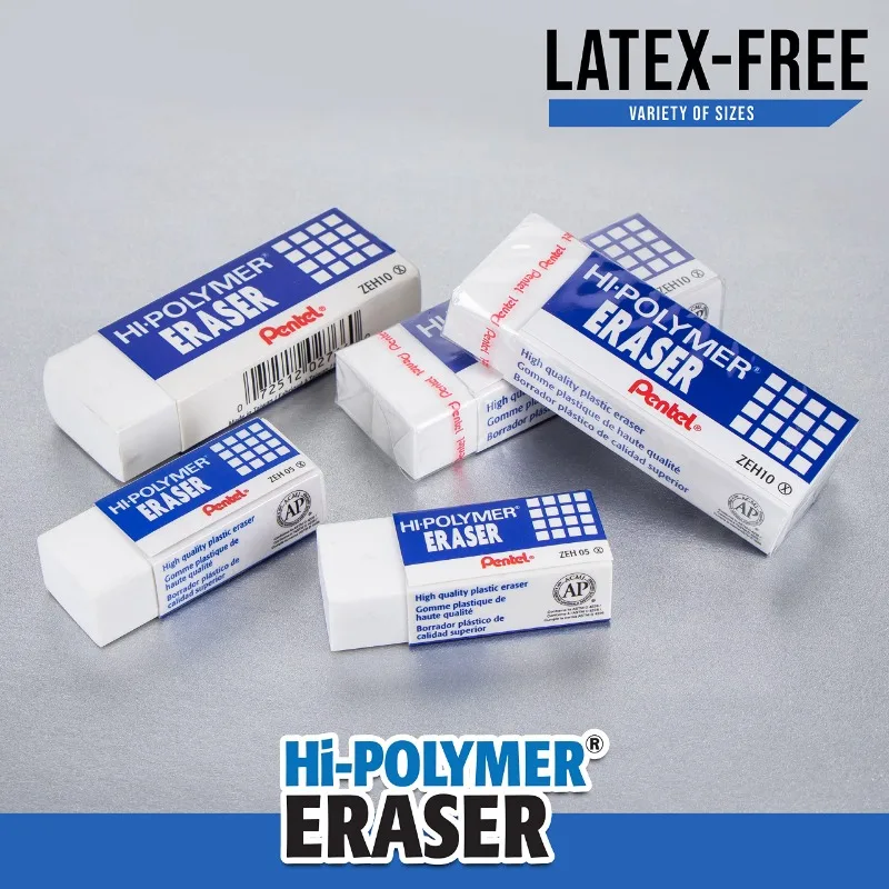 1Pc Pentel Hi-Polymer Block Eraser ZEH Latex-free Erasers For Getting Into Little Corners Or Erasing Large Areas pencil eraser retractable eraser kneadable eraser biscuit eraser plasticine eraser whiteboard eraser