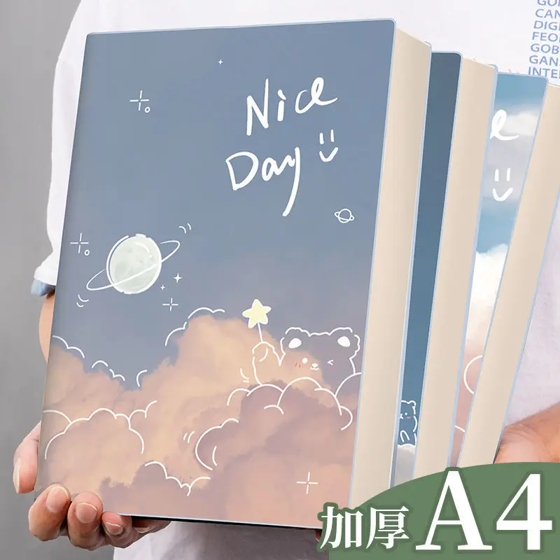 A4 Cloud Plastic Sleeve Notebook High-Value Students High School Junior High School Hand Account Diary Notepad