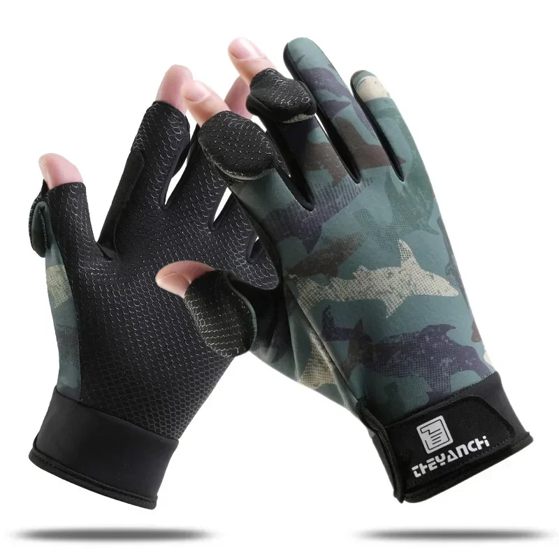 Fishing Gloves Flip Finger Touch Screen Thickened Silicone Anti-slip Waterproof Wear-resistant Fall Winter Outdoor