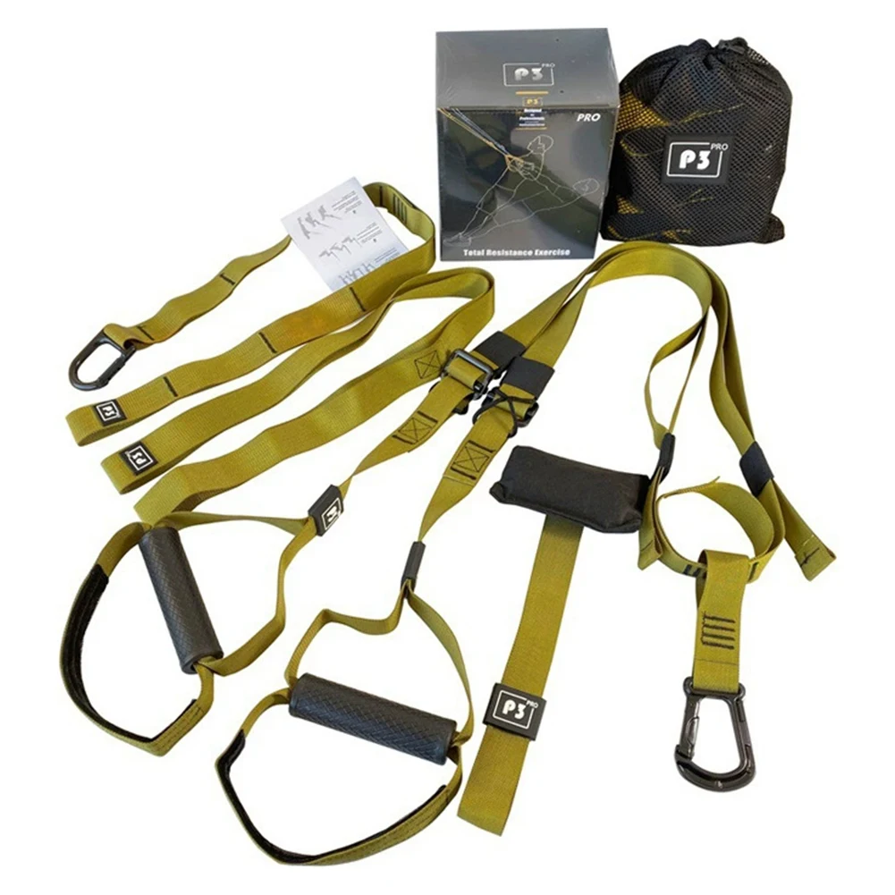 Home Suspension Trainer System Resistance Trainer Exercise Straps with Handles Multi-Function For Home Gym Full-Body Workout Resistance Strap Suspension Training Strap