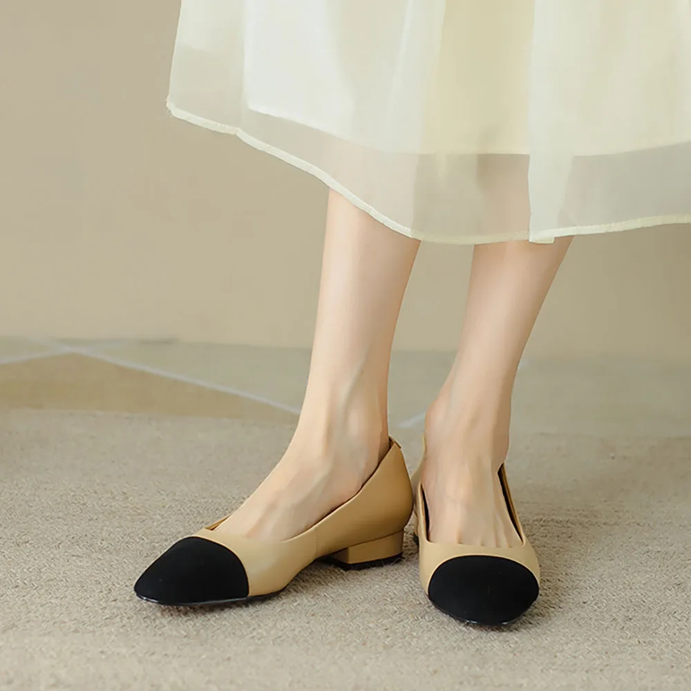 Genuine Leather Round Toe Ballet Flats Fashion Concise Women's Shoes Mixed Colors Casual Flats Luxury Brands Designer Soft Shoes 3