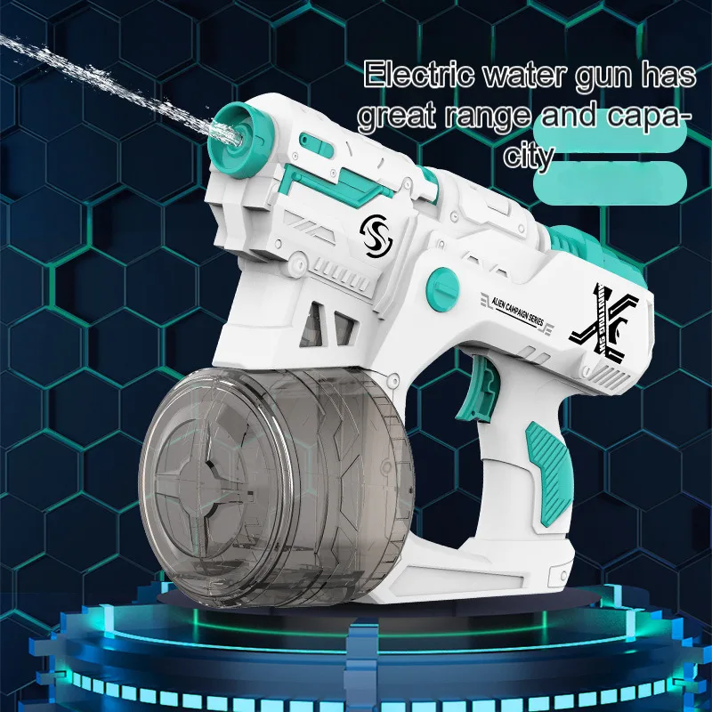 Electric toy water gun outdoor summer beach swimming pool party battle large capacity shooting water gun fun water bucket game 6