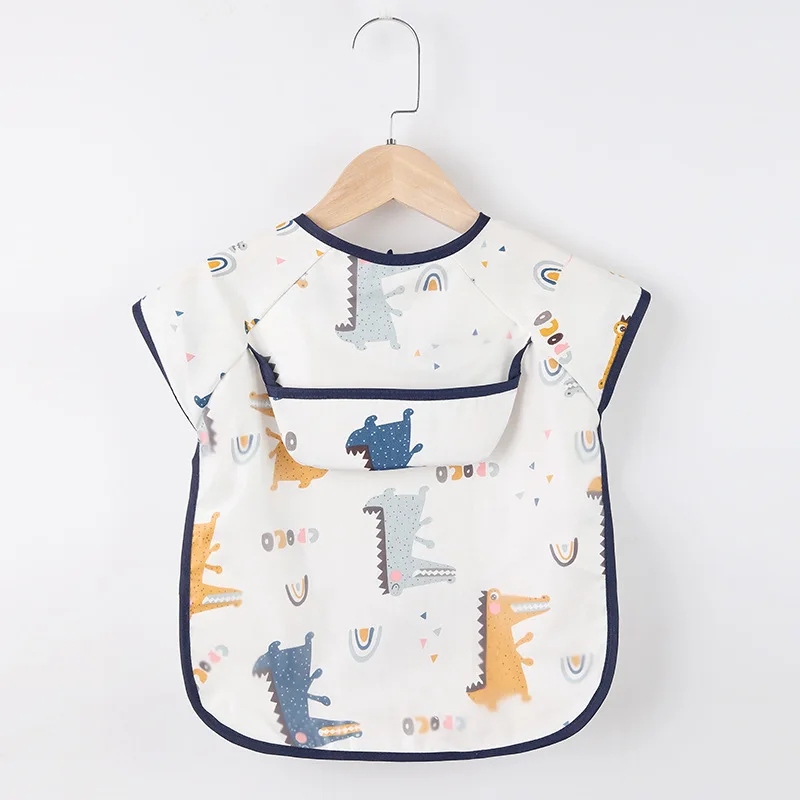 Baby Smock Bibs Waterproof Long Sleeve Eating Feeding Art Apron Newborn Toddler Burp Cloths Fit 0-3 Years For baby bib,feeding bib,cotton bib,cotton bib set