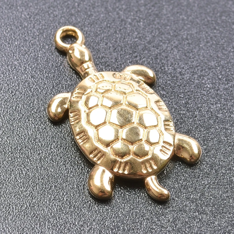 6 Stück echt vergoldet Ozean Tier Schildkröte Muschel Seestern Diy Charms für Schmuckherstellung Bulk Edelstahl Charm Anhänger – Detail 13
