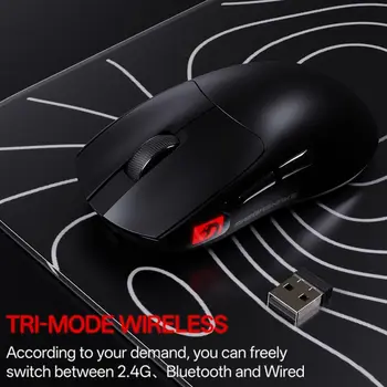 MAMBASNAKE M4 Wireless Gaming Mouse, 52g Lightweight BT/2.4Ghz/Wired Computer Mouse, PAW3311 24K DPI Optical Sensor 3