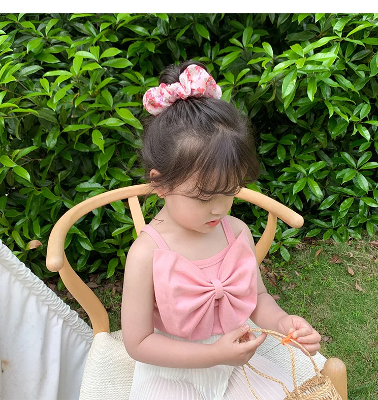 여아 캐미솔 큰 리본 다용도 탑 베스트 패션 & 다용도 2025 여름 신상 아동복 (3-8세)