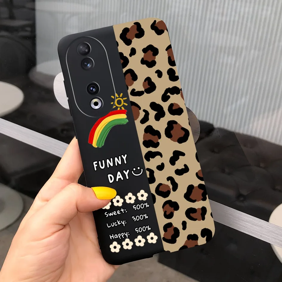 Fashion Leopard Painted Matte Soft Phone Case for Huawei Honor 90 Series