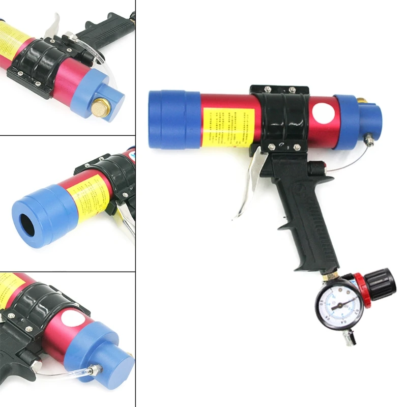 

Pneumatic Glass Glue Sealant Gun Air Rubber Gun 310ml Adjustable Glue Speed for Building Decoration Glass Doors for Wind