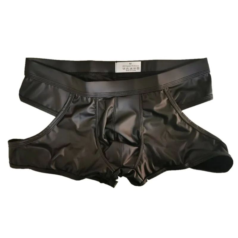 Men's Hollow Back Jockstrap Faux Leather Lingerie