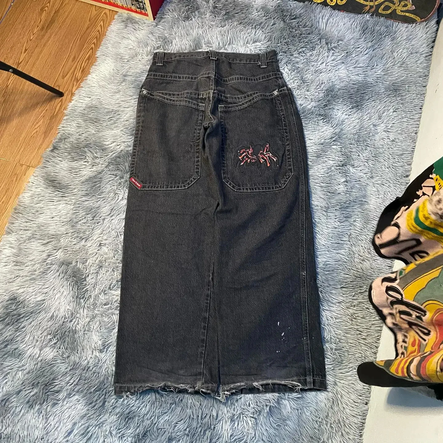 

Hip Hop Vintage y2k Jeans Street Apparel Spider Print Large Baggy Jeans Women Casual Harajuku Gothic High Waist Wide Pants