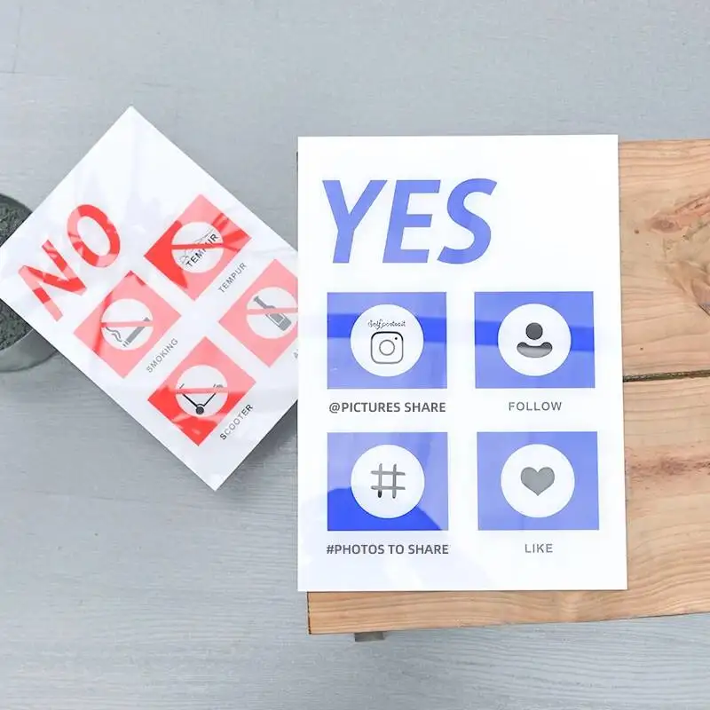 1개입 금연 표시판 - 공공장소, 상점 및 주택용 깨지지 않는 아크릴 간판