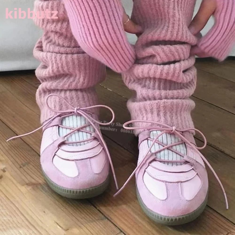 Mary Jane Ballet Pumps Round Toe Flat With Mixed Color Genuine Leather Straight Strap Slip-On Fashion Elegant Concise Shoes New