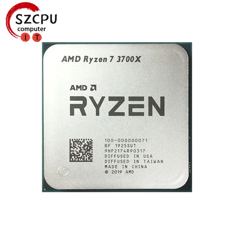 Amd ryzen 7 3700x r7 3700x 3.6 ghz使用された8コア16スレッドcpuプロセッサ65w 7nm l3 = 32m  100-000000071ソケットam4