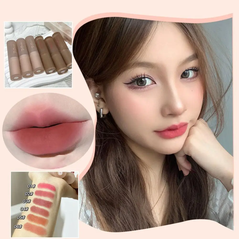 Velvet Matte Lipstick Waterproof Long-lasting Easy Smooth Cosmetics Red Moisturizing Brown Lip Tint Wear Korean To Plump Nu T7V3 sexy lipstick velvet matte lip gloss easy to wear waterproof long lasting moisturizing lipgloss tint makeup lipstick cosmetics