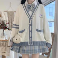 2024 Autumn Winter Women's irt Cardigan Set Soft Girl School orm Sle Faionable Polyester Blend Workwear - Image 2