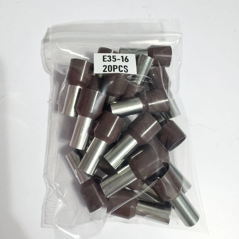 Wire Insert 35mm&sup2; Starfix A.W.G#2 Insulated Ferrules Cable Lug End Connector Cold Crimping Copper Terminal E35-16 20PCS wire connectors,terminal connector,copper wire lugs