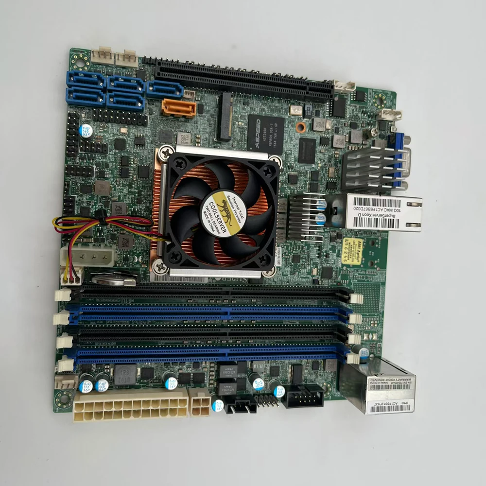 Original Server Motherboard For Supermicro X10SDV-16C-TLN2F ITX DDR4 128GB XEON D1581 NAS Perfect Test 6 Original Server Motherboard For Supermicro X10SDV-16C-TLN2F ITX DDR4 128GB XEON D1581 NAS Perfect Test - Image 4