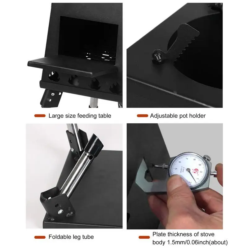 Camping Wood Stove Portable Foldable Firewood Burning Stove BBQ Grill Picnic Heating Cooking Grill For Camping accessories