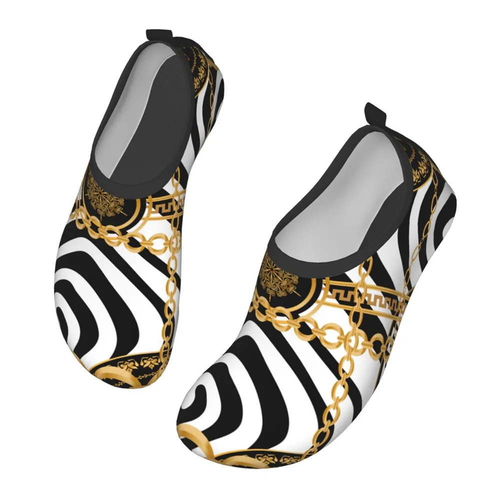 

WHEREISART Women Boating Shoes Luxury Chain Stripe Couple Sneakers Floral Water Park Flats Vacation 2022 Travel Dropshipping