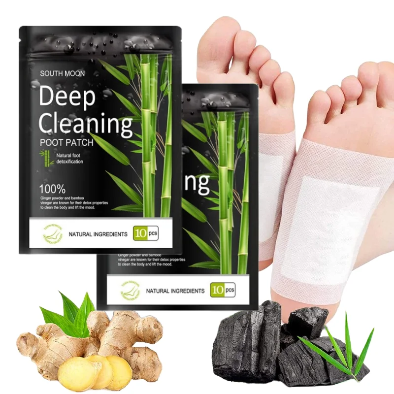 10100pcsDetoxFootPatchesPadsNaturalHerbalStressReliefFeetBodyToxinsDetoxification