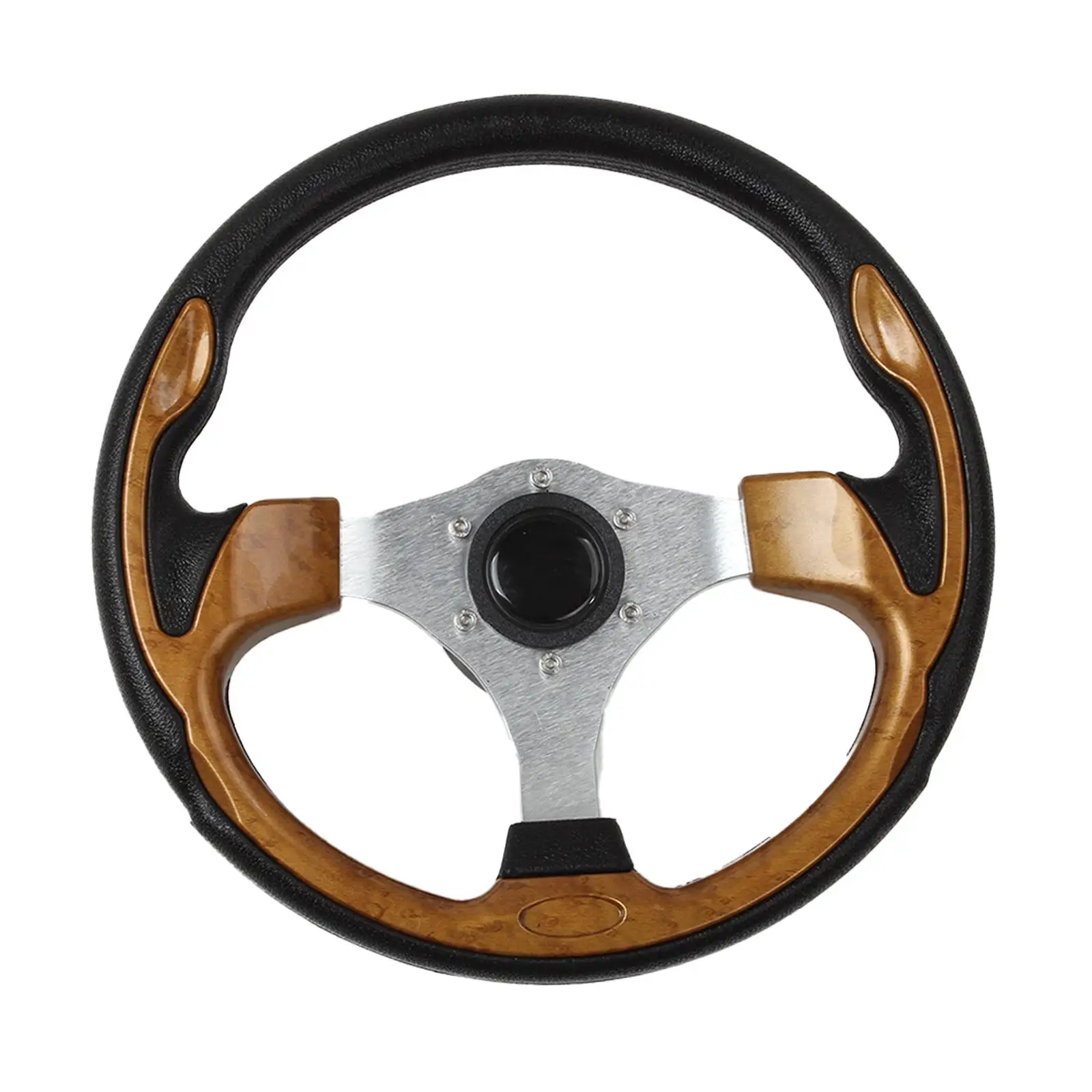 Marine Boat Steering Wheel Nonslip Aluminum Frame 3 Spoke Universal Fitment for Yachts Vessels Equipment