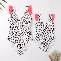 Family Matching Swimsuits Mom and Me One-piece Swimwear Long Sleeve Family Look Holiday Mother Daughter Bikini Swimsuit 2