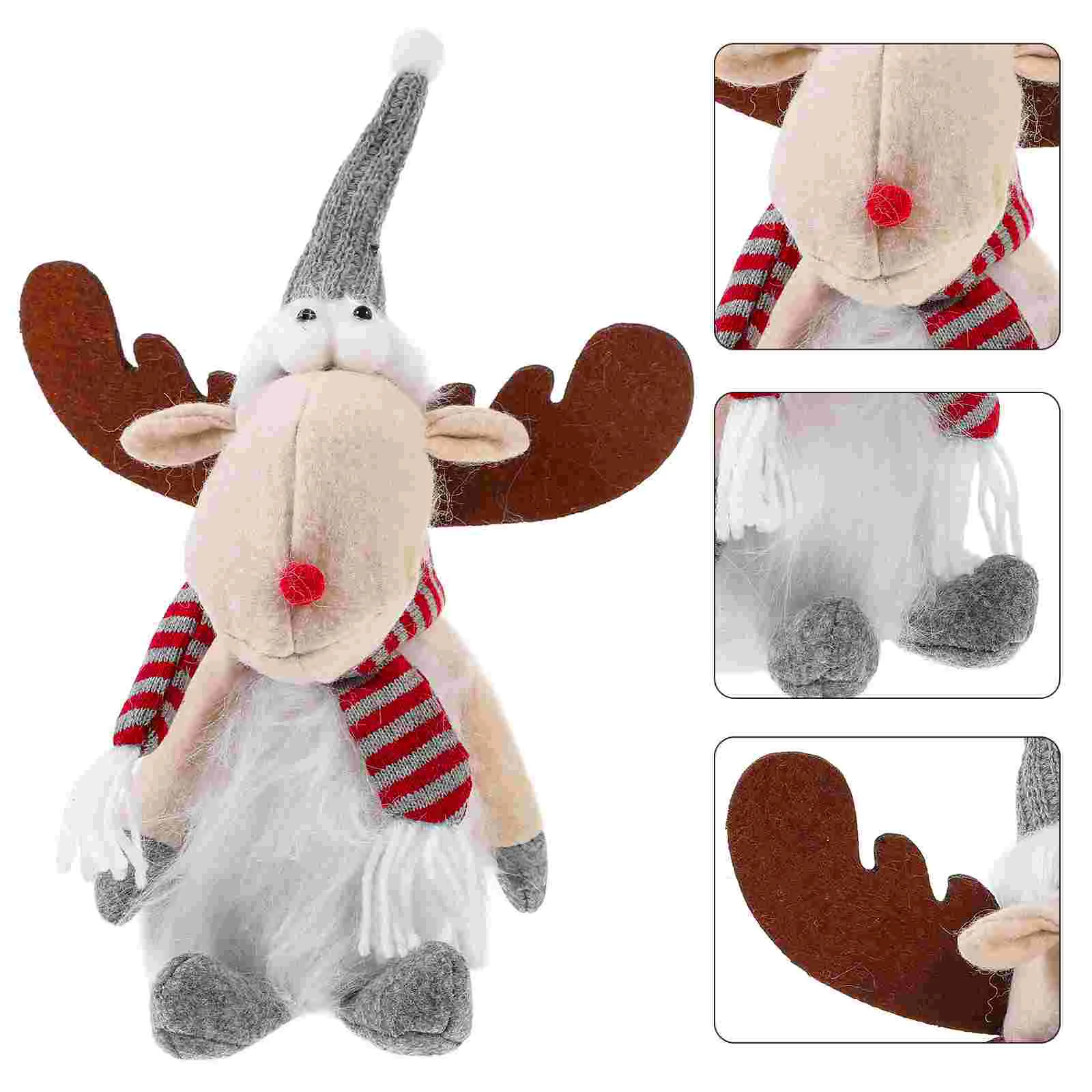 

Christmas Elk Decor Ornaments Figurines Tabletop Centerpiece Room Decorations Stuffed Animal