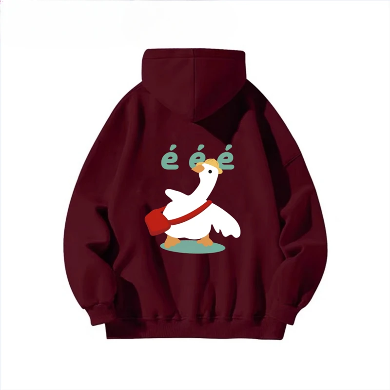 

2024 New High Quality Cotton Couple Hooded Top Duck Print Hoodies Loose Men Autumn Long Sleeve Pullovers Hoody Clothes