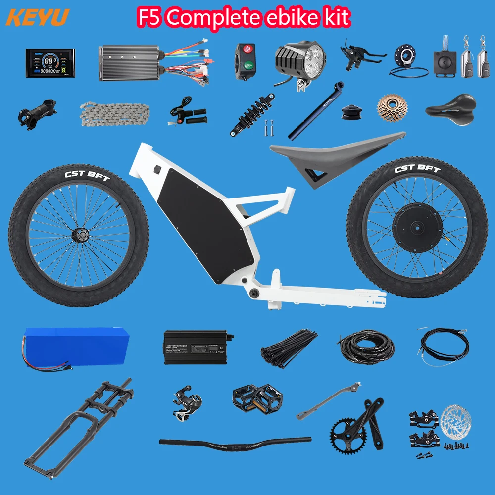 Diy Complet ebike kit Enduro ebike kit 60V 3000W Electric KEYU F5 conversion electric bike stealth bomber frame