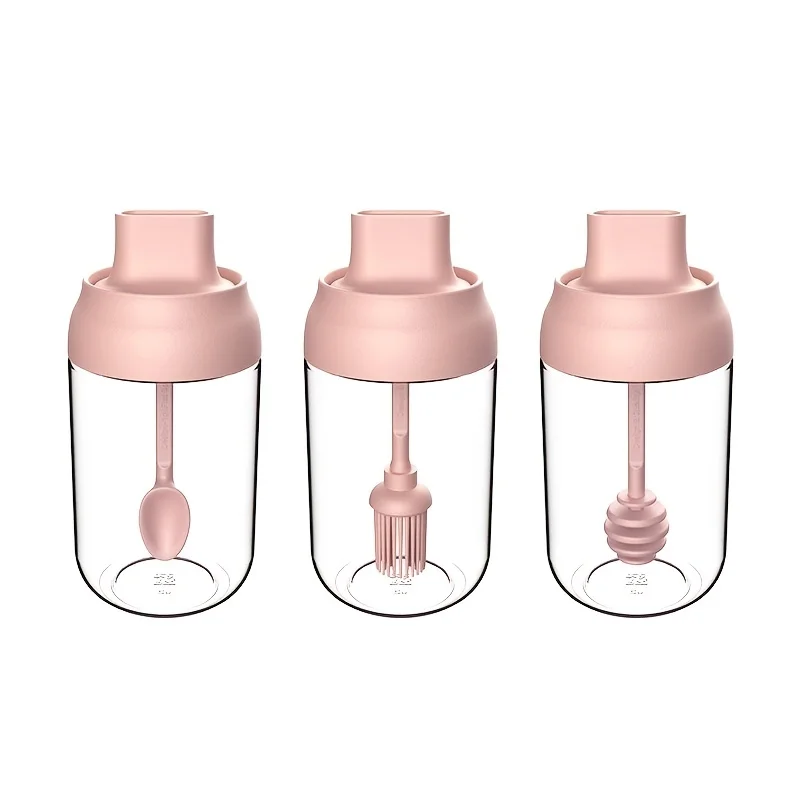 1pcHousehold salt shaker seasoning jar kitchen seasoning soy sauce vinegar bottle small capacity sealed oil brush jar