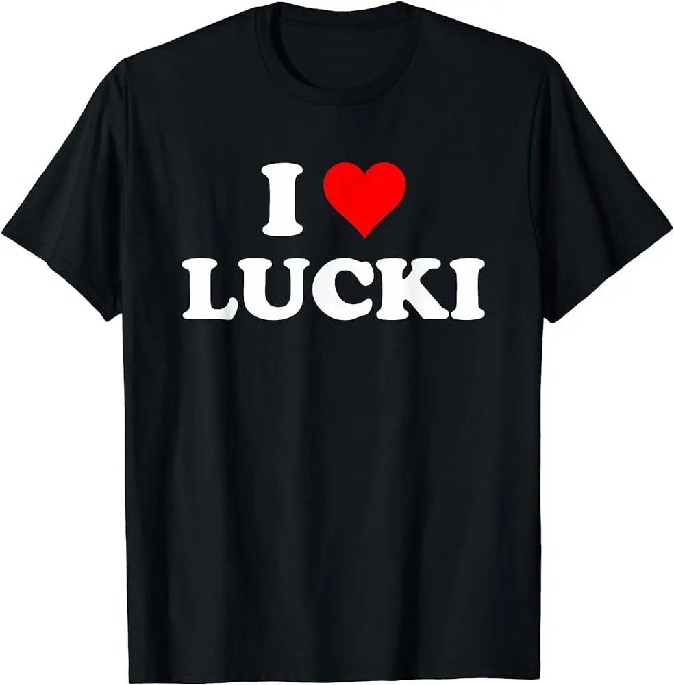I Love Lucki I Heart Lucki - Red Heart T-Shirt Maniche Lunghe O Corte