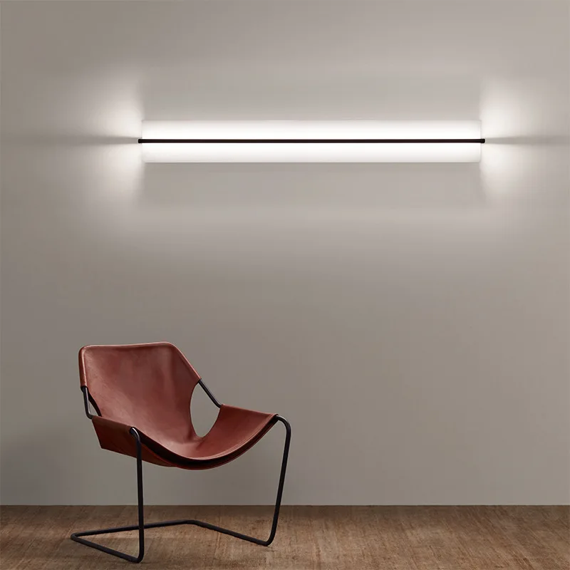 Nordic White Rectangle LED Wall Light Foyer Bedroom beside metal linear lamp Minimalist Aisle office staircase art decor lamp 3