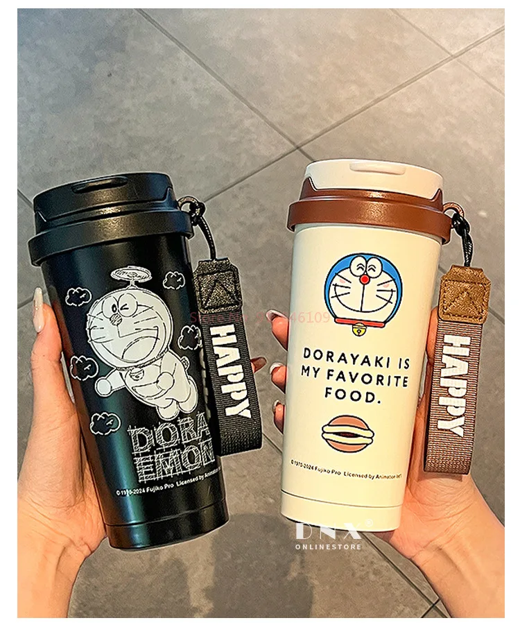 Doraemon 500ml Insulated Stainless Steel Cup – Kawaii Kids Drink Bottle Gift