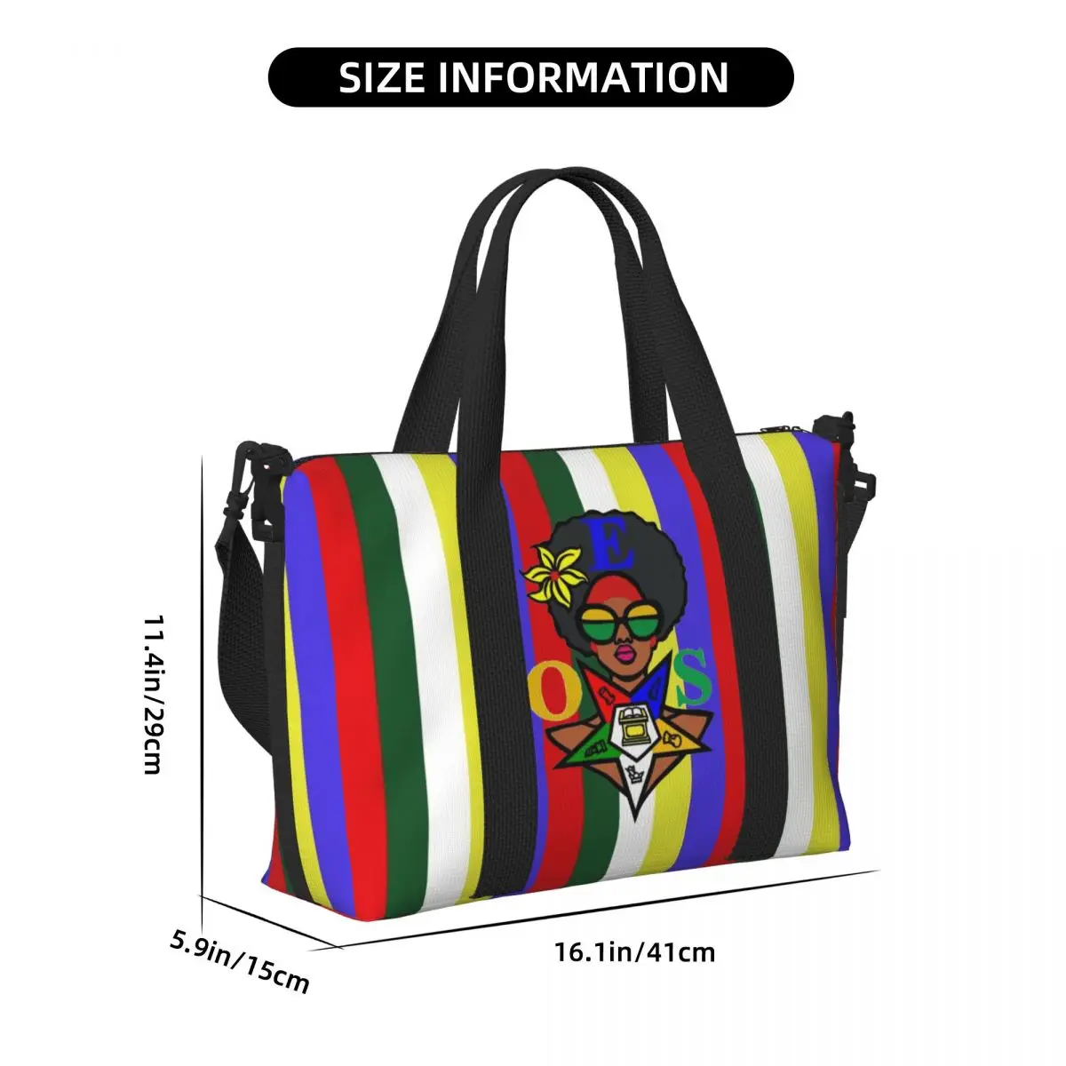 Order Of The Eastern Star Tote Bag Women Large Capacity Freemasonry Beach Gym Shoulder Travel Bag
