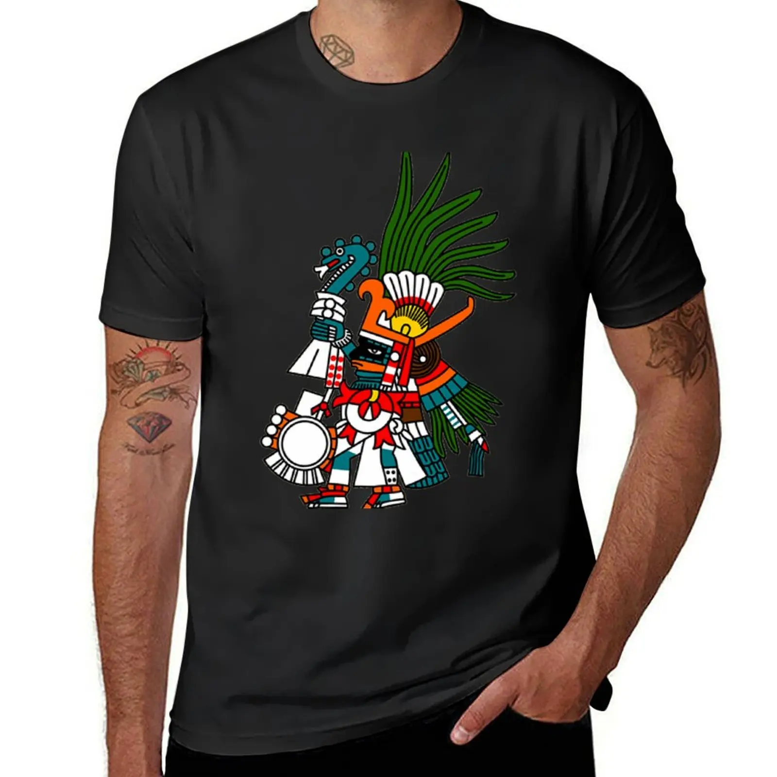 Aztec Art: Huitzilopochtli T-Shirt oversized sweat fruit of the loom mens t shirts
