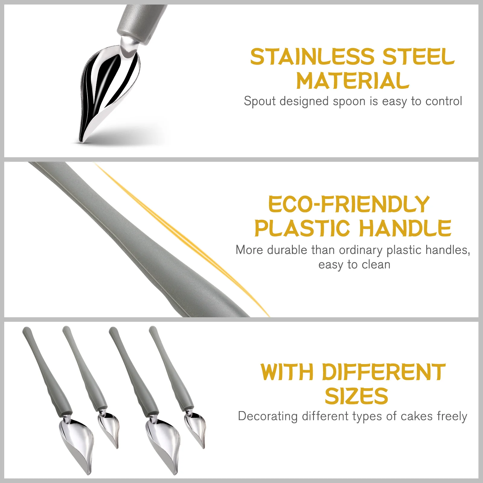 요리 드로잉 스푼, 정밀 장식 스푼 세트, 도금 장식 연필 스푼, 장식 접시 케이크 커피용