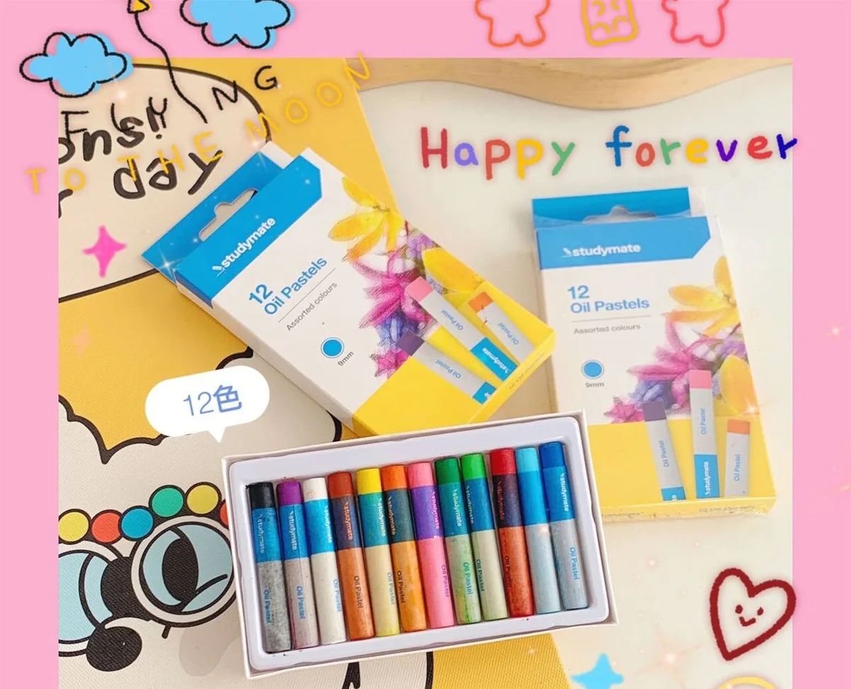 12pcs/lot oil pastel Set Children's Art Painting Oil Colorful Stick Scholars Sketch масляная пастель Art supplies Crayon cute