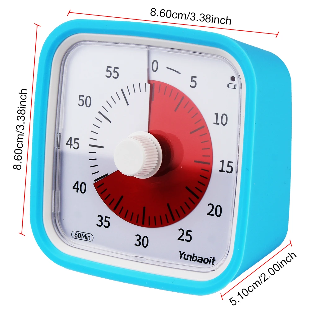 60 Minute Visual Timer Silent Mode Time Management Tool with Night Light Countdown Timer Kids Alarm Clock with Protective Case 2