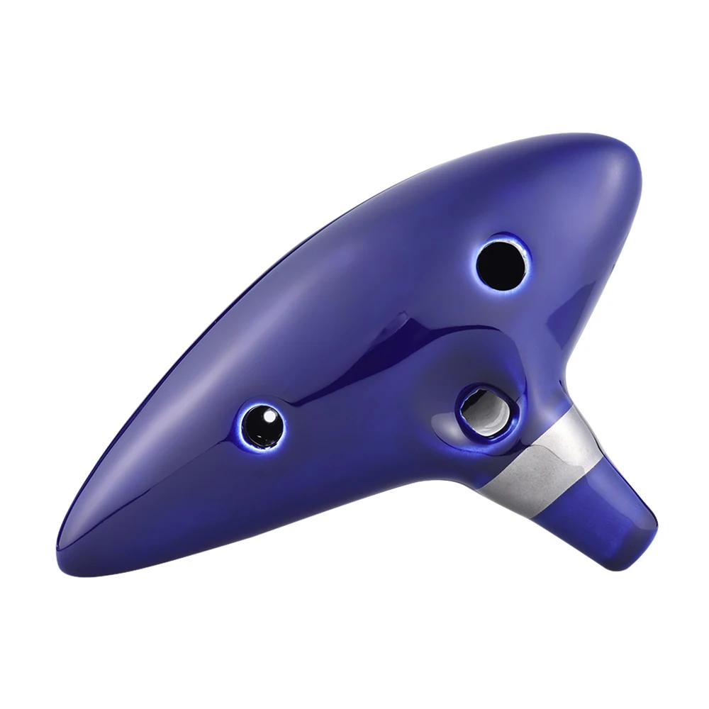 Description Picture 5 of item12 Hole Ocarina Ceramic Alto C Vessel Flute Wind Musical Instrument with Song Book Neck String Neck Cord and Music Score