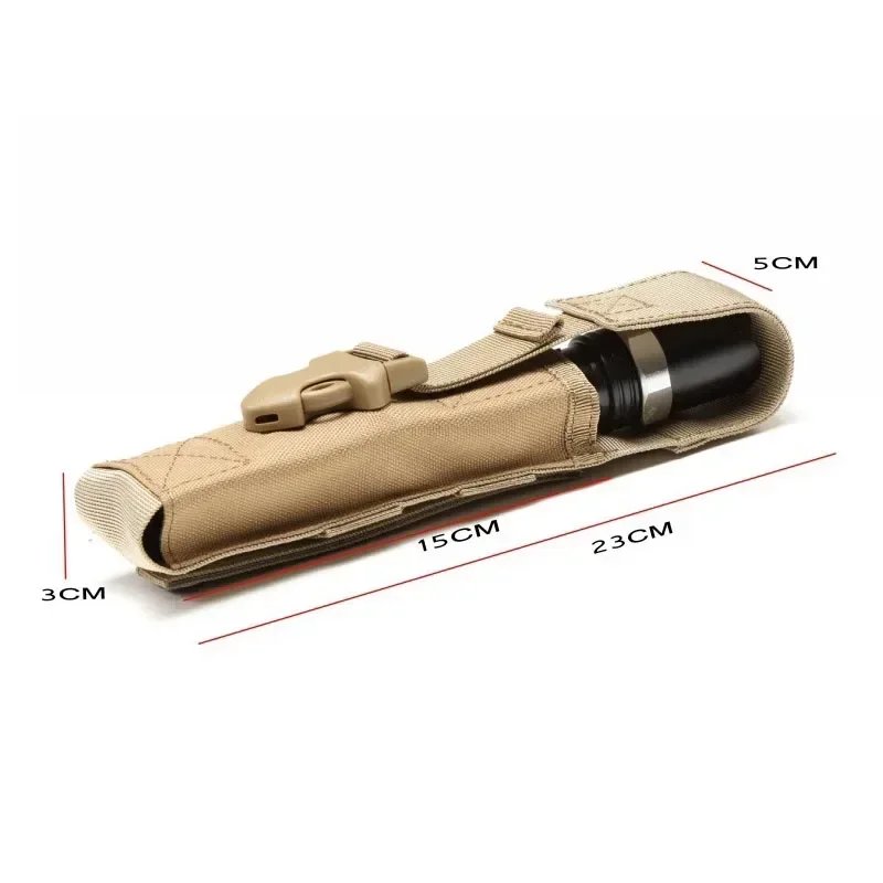 Tactical Molle Flashlight Pouch Torch Holder Case EDC Tool Waist Bag Outdoor Camping Hiking Hunting Backpack Attachment ToolsBag 2