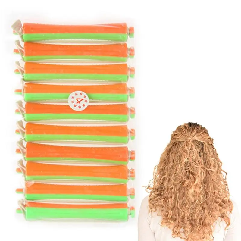 10Pcs Bigodini Senza Calore Rulli Magic Curling Rod Pull Core Curl Bar Flexi Rods Wave Formers Strumento Per Lo Styling Dei Capelli Del Salone Fai Da 