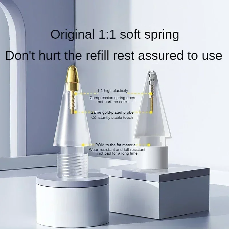 Replacement Tips Spare Control Pen Nibs Plastic Metal Tip Stylus Nib Replacement Pencil Tips for Apple Pencil 1/2 iPencil Pro